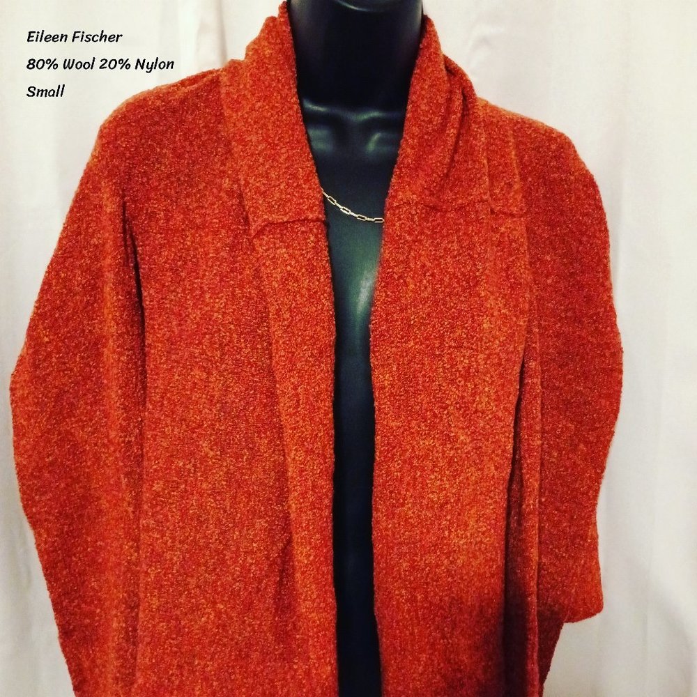 Eileen Fischer Red wool cardigan